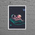 Quadro Decorativo Astronauta Galaxia 45X34Cm - Preta