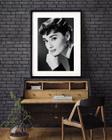 Quadro Decorativo Audrey Hepburn P&B 60X48Cm