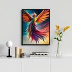 Quadro Decorativo Ave Fênix 45X34Cm - Com Vidro