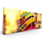 Quadro Decorativo Ayrton Senna Capacete Amarelo Grande Sala