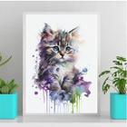 Quadro Decorativo Baby Cat 45x34cm - Madeira Branca