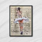 Quadro Decorativo Bailarina E Partitura 24X18Cm