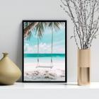 Quadro Decorativo Balanço Na Praia 24X18Cm - Com Vidro