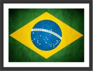 Quadro Decorativo Bandeira Do Brasil Decorações Com Moldura