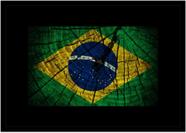 Quadro Decorativo Bandeira Do Brasil Emblema País Salas Escritórios Lojas Quartos Com Moldura RC036