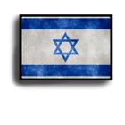 Quadro Decorativo Bandeira do Estado de Israel com Moldura E Acetato Tamanho A3