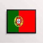 Quadro Decorativo Bandeira Portugal 45X34Cm Moldura Branca