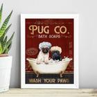 Quadro Decorativo Banheiro Pugs 33X24Cm