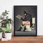 Quadro Decorativo Batman No Banheiro 24X18Cm - Com Vidro