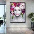Quadro Decorativo Beautiful Flower Queen com Moldura Preto 90x60