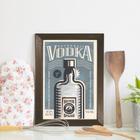 Quadro Decorativo Bebida Vintage Vodka 22x32 Moldura Marrom