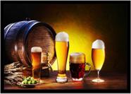 Quadro Decorativo Bebidas Chope Cervejas Choperias Pub Bares Lanchonetes Com Moldura RC007