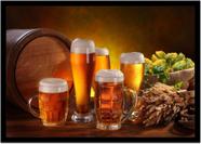 Quadro Decorativo Bebidas Chope Cervejas Choperias Pub Bares Lanchonetes Com Moldura RC057