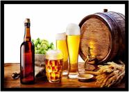 Quadro Decorativo Bebidas Chope Cervejas Choperias Pub Bares Lanchonetes Com Moldura RC059