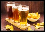 Quadro Decorativo Bebidas Chope Cervejas Choperias Pub Bares Lanchonetes Com Moldura RC061