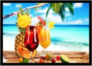 Quadro Decorativo Bebidas Drink Coquetel Tropical Pub Bares Lanchonetes Com Moldura RC045