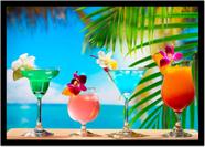Quadro Decorativo Bebidas Drink Coquetel Tropical Pub Bares Lanchonetes Com Moldura RC046