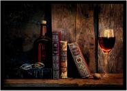 Quadro Decorativo Bebidas Drink Coquetel Whisky Vintage Pub Bares Lanchonetes Com Moldura RC049