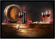 Quadro Decorativo Bebidas Vinho Adega Uvas Pub Bares Lanchonetes Com Moldura RC018