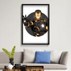 Quadro Decorativo Black Homem de Ferro 40x60 cm Placa Decorativa em MDF para Decoração de interiores