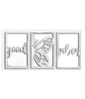 Quadro Decorativo Branco Mdf Good Vibes 40X20Cm