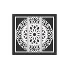 Quadro Decorativo Branco Mdf Mandala Arabesco 40X20Cm