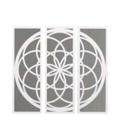 Quadro Decorativo Branco Mdf Mandala Linear 40X20Cm