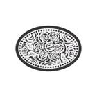 Quadro Decorativo Branco Mdf Oval Rosas 40X20Cm