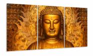 Quadro Decorativo Buda Dourado Sala 120x60