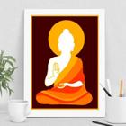 Quadro Decorativo Buda Namastê 24x18cm Moldura Preta