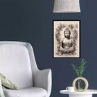 Quadro Decorativo Buda Tons De Cinza 33X24Cm - Com Vidro