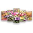 Quadro Decorativo Buquê De Flores 129X61 5 Peças