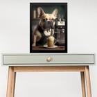 Quadro Decorativo Café - Bulldog Francês 33X24Cm - Com Vidro