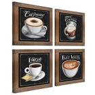 Quadro Decorativo Café Expresso Padaria Cozinha 12x12cm 4 un