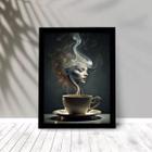 Quadro Decorativo Café Fumaça Mulher 24X18Cm - Com Vidro