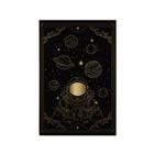 Quadro Decorativo Canvas Astronauta Dourado Planetas Preto