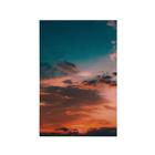 Quadro Decorativo Canvas Céu Entardecer Laranja Nuvens Azul