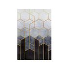 Quadro Decorativo Canvas Geométrico Preto Dourado Degradê