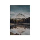 Quadro Decorativo Canvas Lago Floresta Montanha Neve 75x50cm