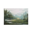 Quadro Decorativo Canvas Lago Paisagem Floresta Verde Céu