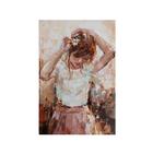 Quadro Decorativo Canvas Menina Rosa Efeito Pintura 3D Sala