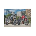 Quadro Decorativo Canvas Motos Corrida Preto Sport 75x50cm