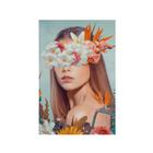 Quadro Decorativo Canvas Surrealismo Mulher Floral 75x50cm