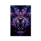 Quadro Decorativo Canvas Tigre Efeito Tinta A Óleo Roxo Azul