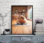 Quadro Decorativo Capivara Meditando 24X18Cm - Com Vidro