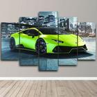 Quadro Decorativo Carro De Luxo Esportivo Para Sala Quarto Esccritorio Kit 5 peças Mosaico