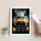 Quadro Decorativo Carro Esportivo Preto E Amarelo 45X34Cm