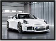 Quadro Decorativo Carro Porsche Branco Quartos Salas Decoração Com Moldura
