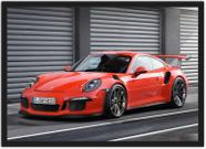 Quadro Decorativo Carro Porsche Vermelho Quartos Salas Decoração Com Moldura