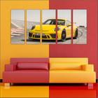 Quadro Decorativo Carros Porsche Mosaico Com 5 Peças GG21